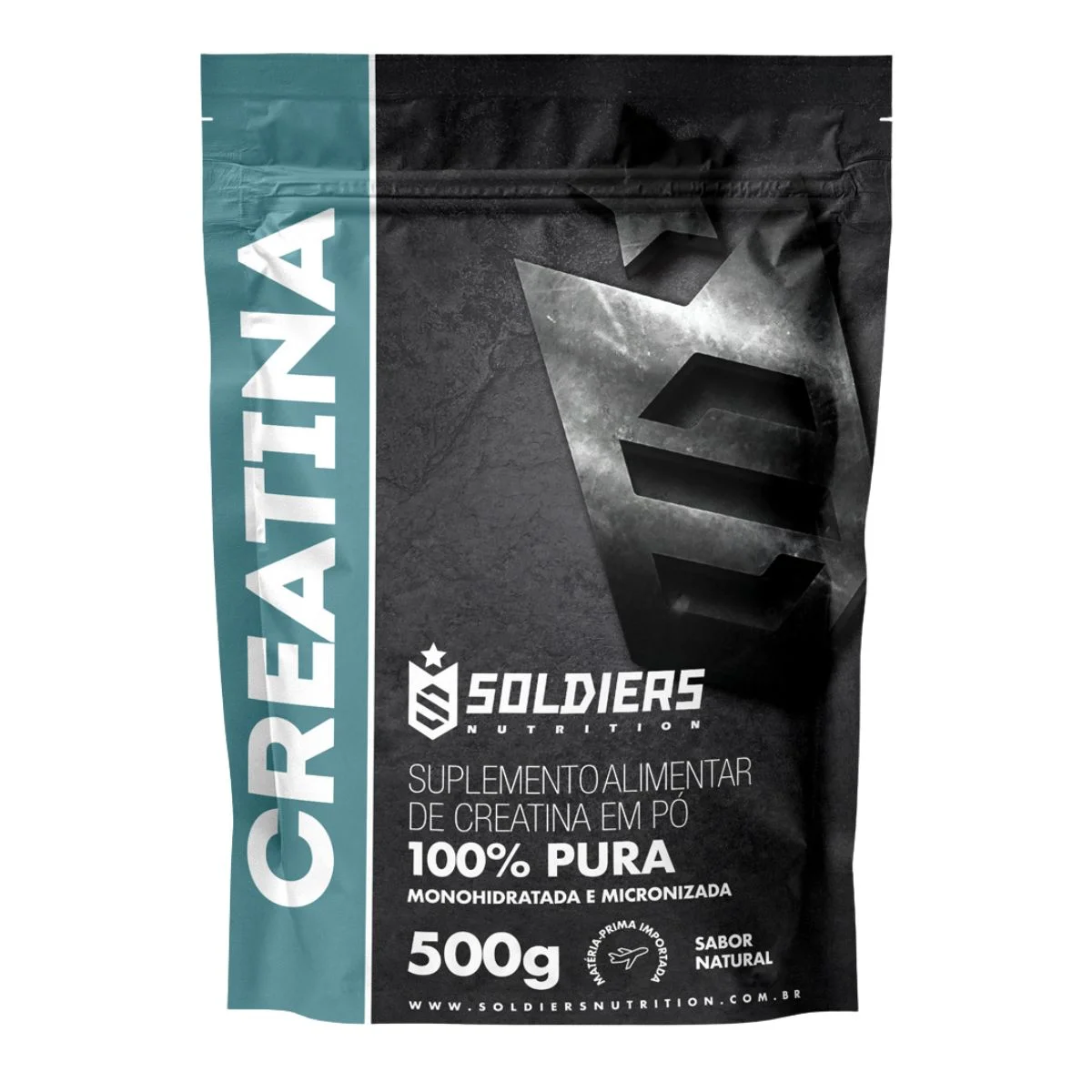 Creatina Monohidratada 500g - 100% Pura Importada - Soldiers Nutrition