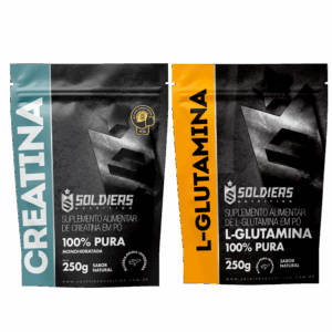 Kit: Creatina Monohidratada 250g + Glutamina 250g – 100% Pura Importada – Soldiers Nutrition