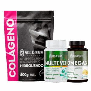Kit: Colágeno 500g + Ômega 3 + Multivitaminico – Soldiers Nutrition