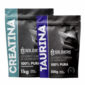 Kit: Creatina Monohidratada 1Kg + Taurina 500g – 100% Pura Importada – Soldiers Nutrition