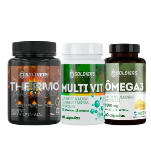 Kit: Ômega 3 + Multivitaminico + Thermogênico – Soldiers Nutrition