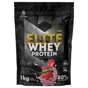 Whey Protein Elite Pro Concentrado 80% Morango 1kg – Soldiers Nutrition