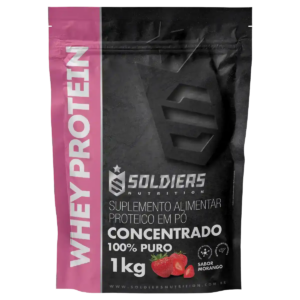 Whey Protein Concentrado 1Kg – Morango – Importado – Soldiers Nutrition