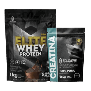 Kit: Elite Pro Whey Concentrado 80% 1kg + Creatina 250g – Soldiers Nutrition