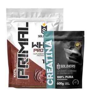 Kit: Whey Protein Primal 1Kg 100% Importado + Creatina Monohidratada 600g – Soldiers Nutrition