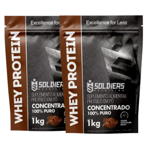 Kit: 2kg Whey Protein Concentrado – 100% Importado – Soldiers Nutrition