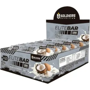 Kit: Elitebar 30g Barra De Proteína CX 12 Un Coco – Soldiers Nutrition