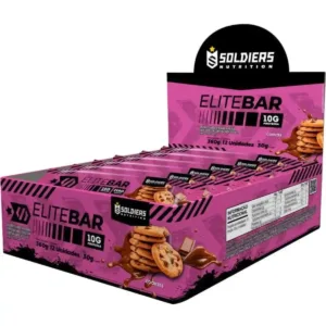 Kit: Elitebar 30g Barra De Proteína CX 12 Un Cookies – Soldiers Nutrition