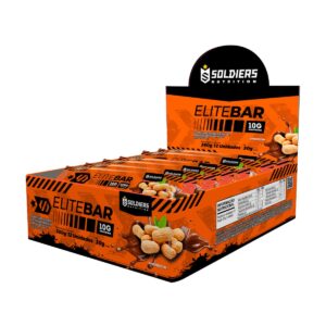 Kit: Elitebar 30g Barra De Proteína CX 12 Un Amendoim – Soldiers Nutrition